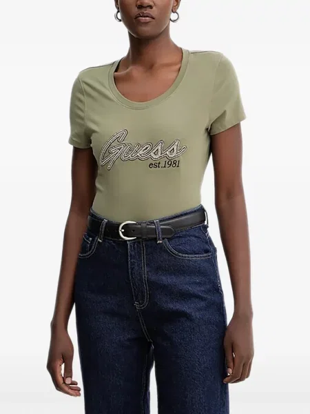 Tricou Guess cu autograf verde