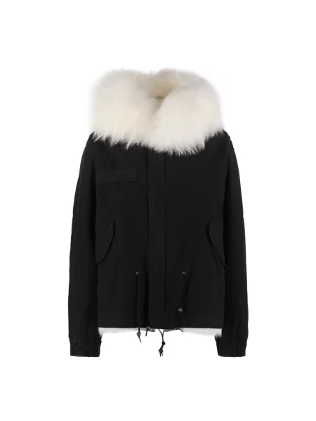 Krótka parka Mr&mrs Italy z kapturem czarna