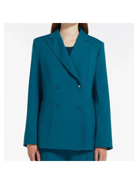 Marynarka Weekend Max Mara dwurzędowa niebieska