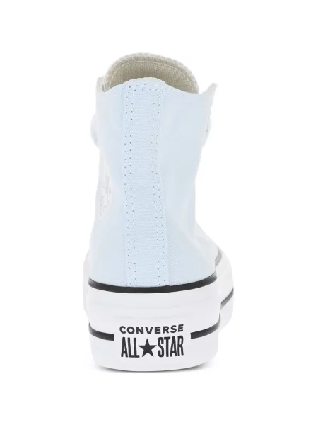 Top Converse cu platformă din canvas cu imagine alb