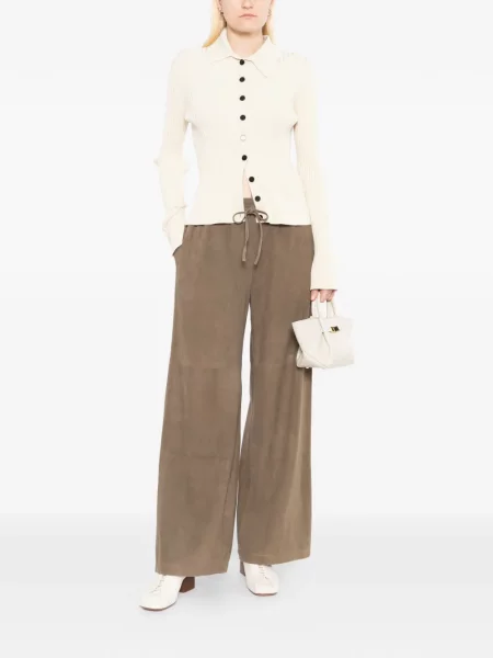 Pantaloni James Perse din piele de căprioară