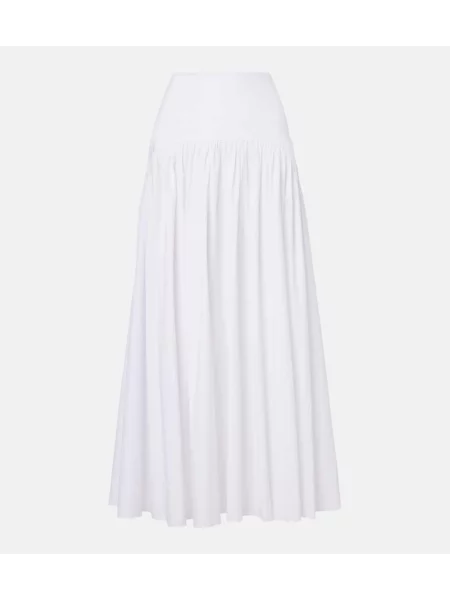 Maxi fusta maxi Staud din poplin alb