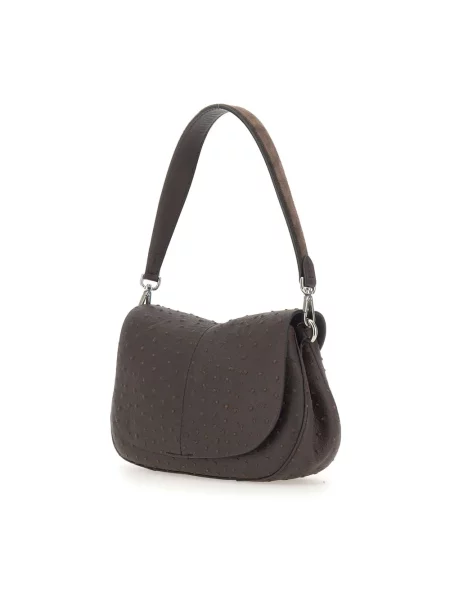 Lniana torebka crossbody Gianni Chiarini brązowa