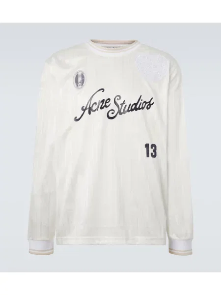 Tricou cu dungi Acne Studios cu dungi cu autograf alb