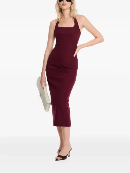 Halter nyakú midi ruha Axel 113 piros