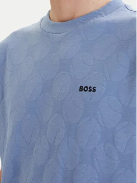 BOSS Majica Member Svetlo modra