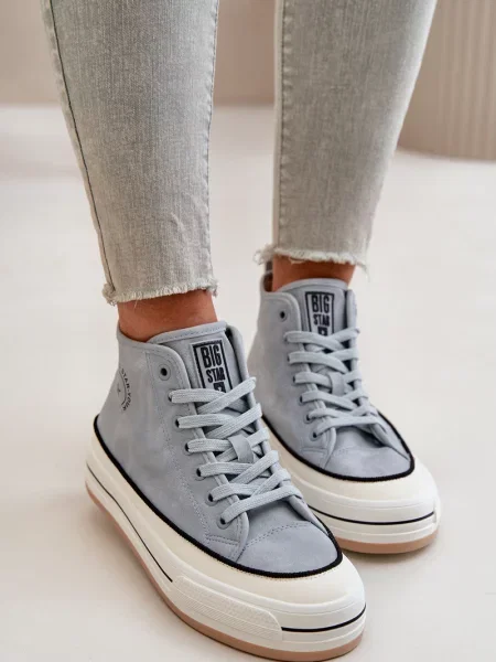 Sneakerși Big Star Shoes din piele albastru