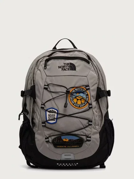 Geantă The North Face clasică cu strasuri gri