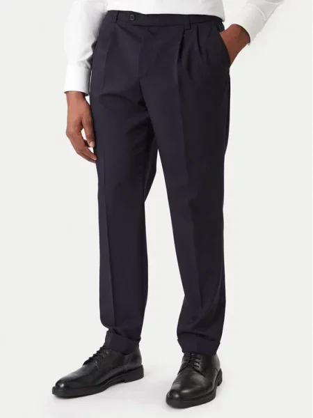 BOSS Spodnie materiałowe C-Perin-DPL Tapered Fit granatowy