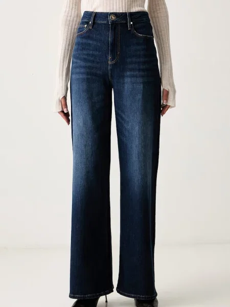 Guess blugi relaxed fit pentru femei BELLFLOWER albastru