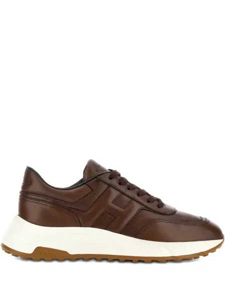 Sneakerși Hogan cu șireturi din dantelă maro
