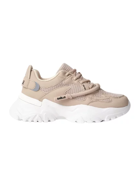 Sneakersy Gaëlle Paris z siateczką z siateczki beżowe