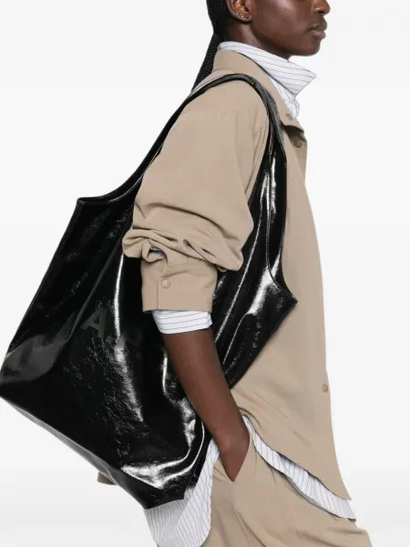 Geantă shopper A.p.c. cu imagine negru