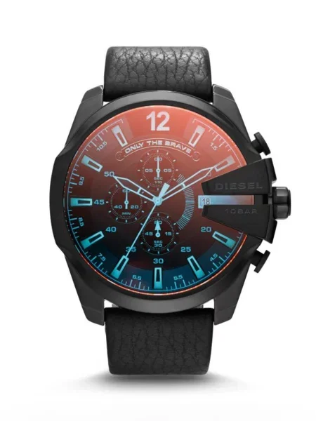 DIESEL Ceas analogic azuriu / sângeriu negru