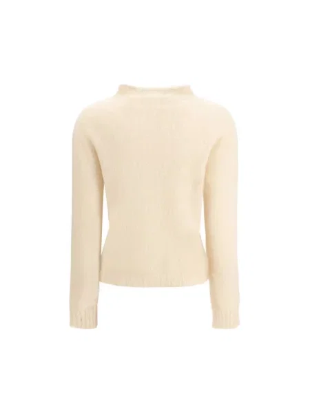Sweter z golfem Max Mara Studio wełniany beżowy