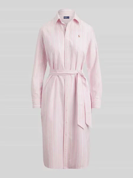 Sukienka koszulowa z oxfordu o kroju regular fit z Polo Ralph Lauren różowa