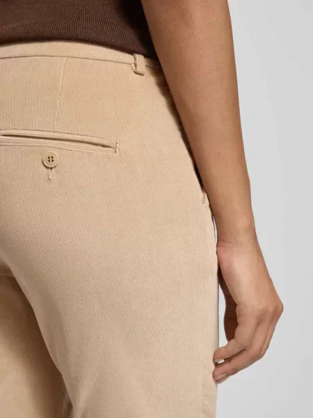 Spodnie capri z wysokim stanem ze sztruksu model ‘MARRUCA’ Weekend Max Mara beżowe
