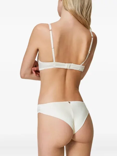Chiloți brazilieni Twinset din satin alb