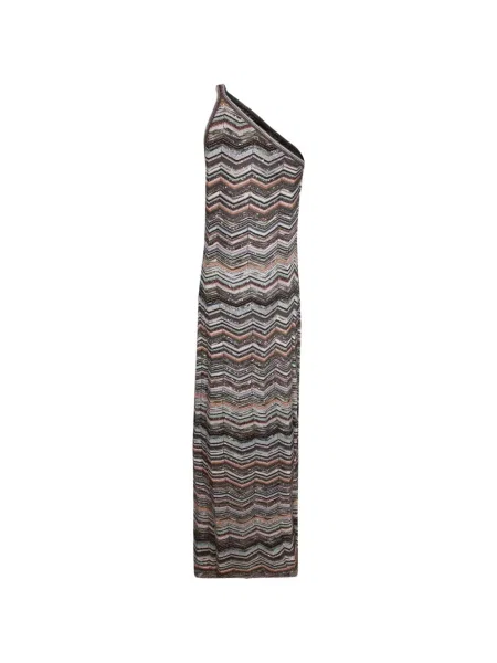 Rochie Missoni cu paiete tricotate maro