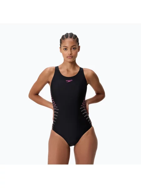 Costum de baie întreg pentru femei Speedo Placement Muscleback anthracite/clover