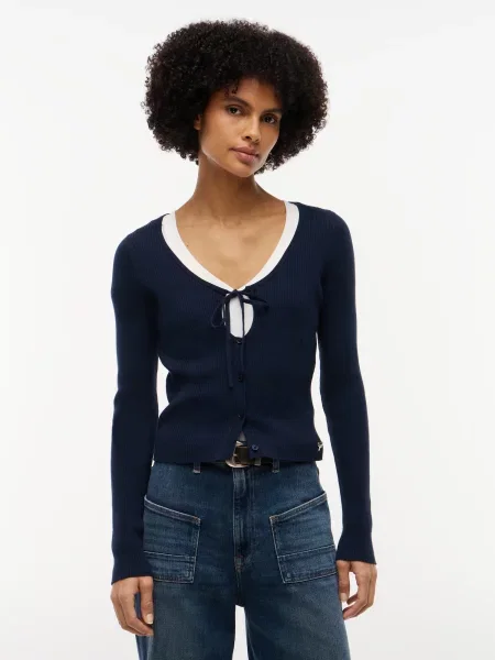 Tommy Jeans Kardigán námornícka modrá