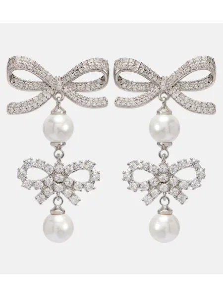 Cercei Self-portrait cu funde argintiu