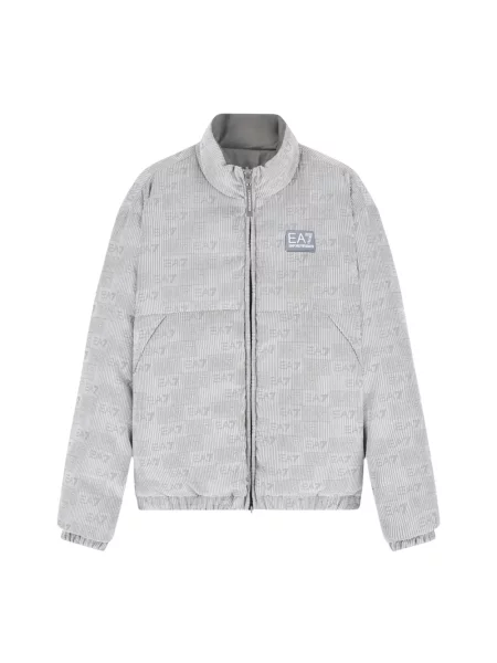 Kurtka Emporio Armani Ea7 z logo pikowana szara