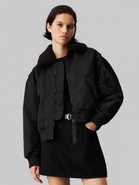 CALVIN KLEIN JEANS De satin geacă negru