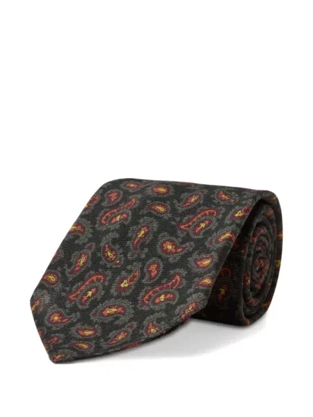 Vlněná kravata Ralph Lauren Rrl s potiskem s paisley potiskem modrá