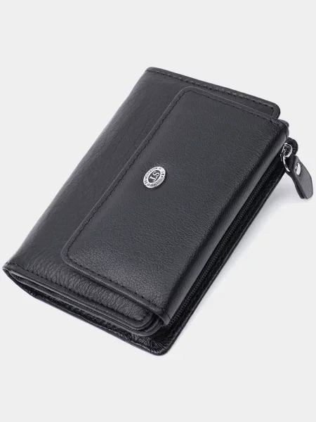 Кожаный кошелек St Leather Accessories черный