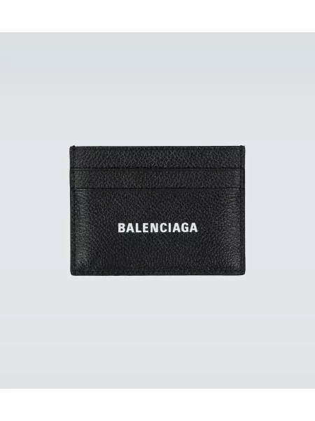 Portofel Balenciaga Cash din piele negru