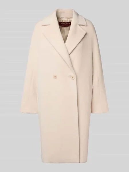 Płaszcz wełniany o kroju regular fit z mieszanki wełny z alpaki model ‘TOKIO’ Max Mara Studio beżowy