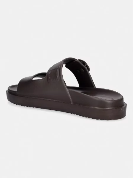 Tommy Hilfiger klapki z odkrytymi palcami TH MOLDED SUMMER SANDAL brązowe