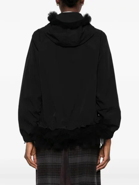 Яке Noir Kei Ninomiya с качулка от тюл черно