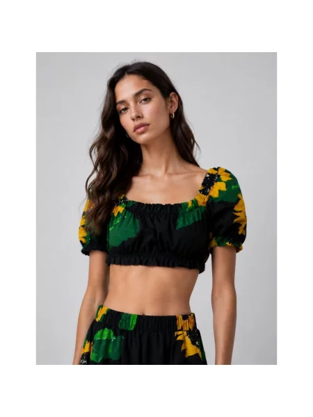 Krótka bluzka Moschino z nadrukiem