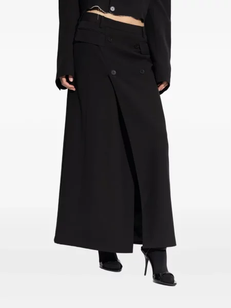 Fustă Balenciaga cu două rânduri de nasturi negru