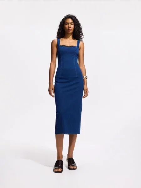 Reserved Rochie midi din bleumarin
