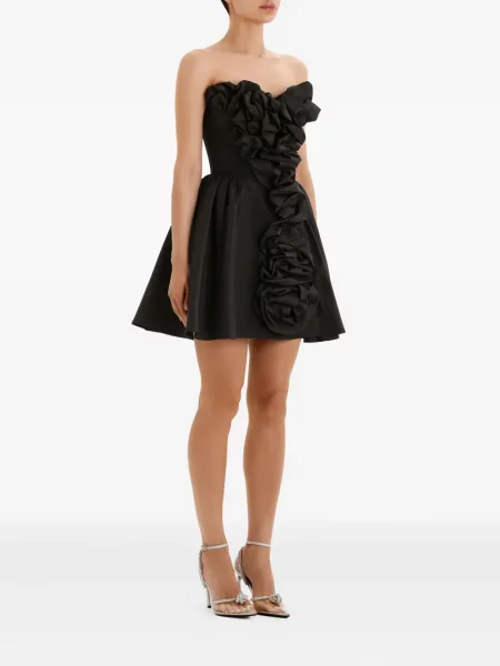 Rochie mini Post Meridiem cu volane de costum negru