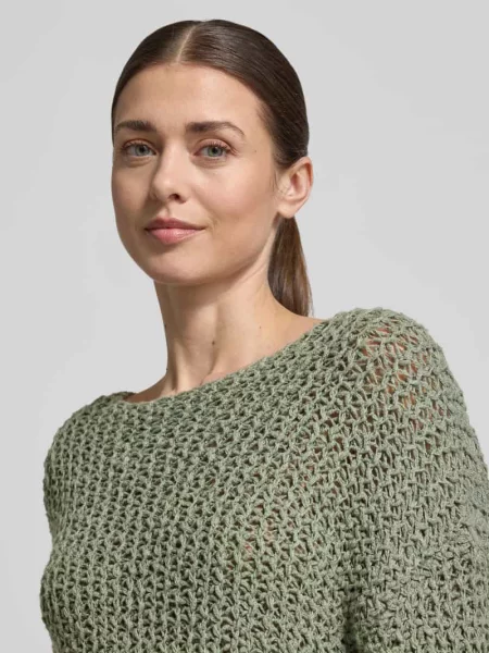 Sweter o kroju relaxed fit z mieszanki bawełny Marc O'polo zielony