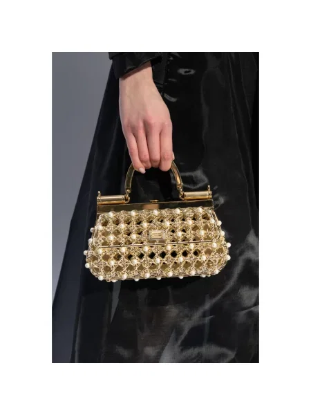 Torebka Dolce And Gabbana skórzana żółta