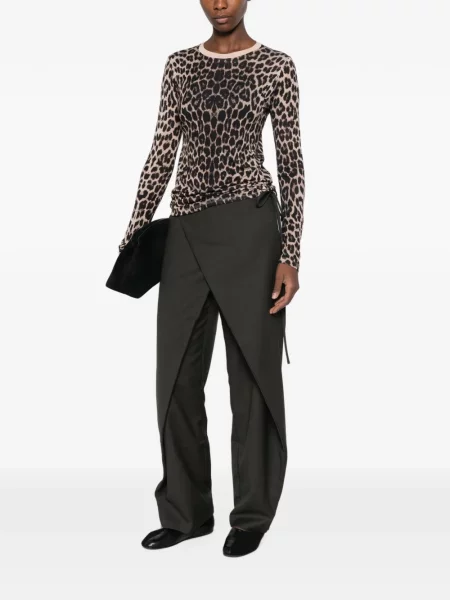 Lung tricou Baserange cu imagine cu model leopard