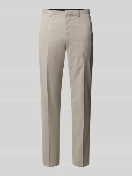 Spodnie garniturowe o kroju extra slim fit z mieszanka i żywej wełny model Hugo beżowe