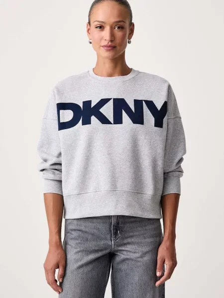 DKNY bluza z bawełną szara