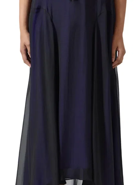 Rochie maxi Kallmeyer cu decolteu în V de costum albastru