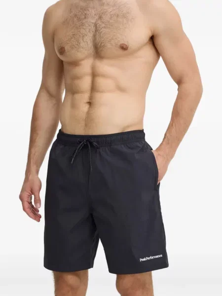 Slip de baie Peak Performance cu broderie cu cordon negru
