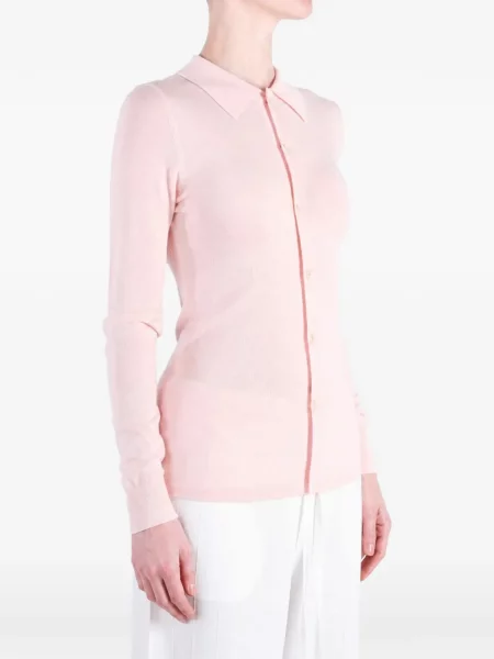 Gulerat tricou polo Auralee roz