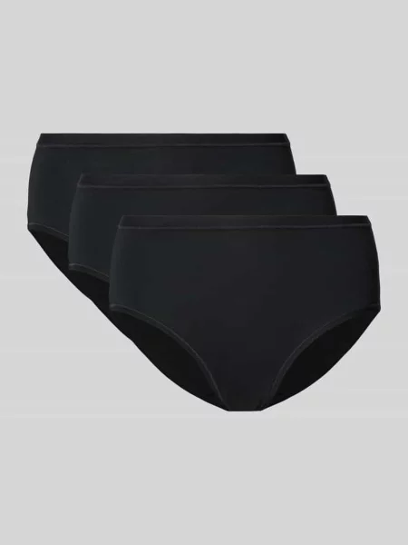 Figi z nadrukiem z logo w zestawie 3 szt. model ‘GO DAILY’ Sloggi czarne
