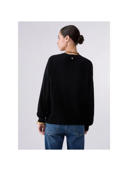 Dzianinowy sweter Liu Jo z nadrukiem czarny