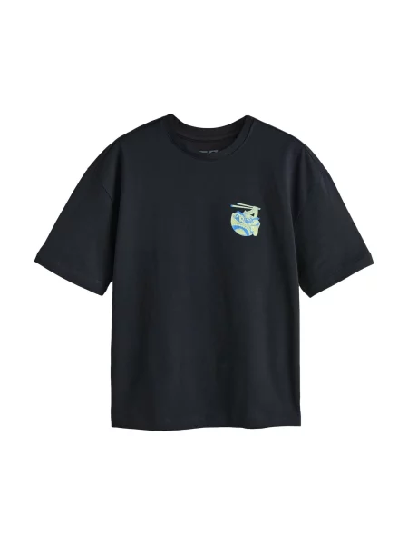 Next Tricou Ramen Company albastru / verde / verde pastel negru