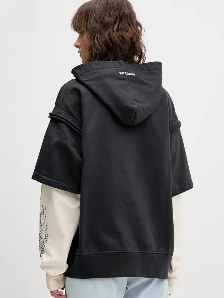 Кофта Barrow з капюшоном з принтом сірий